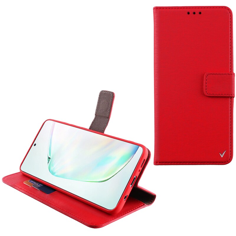 Θήκη Samsung Note 10 Lite - Volte-tel Allure Magnet Book Stand Clip - Red
