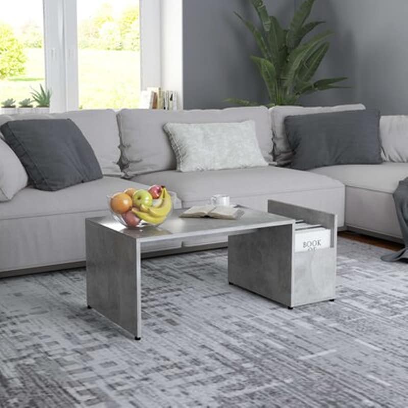 Vidaxl Τραπεζάκι Σαλονιού Γκρι Σκυροδέματος 90x45x35 Εκ. Μοριοσανίδα VIDAXL