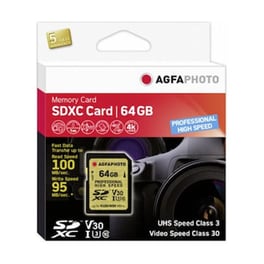 AgfaPhoto Professional High Speed SDXC 64GB Class 10 U3 V30 UHS-I