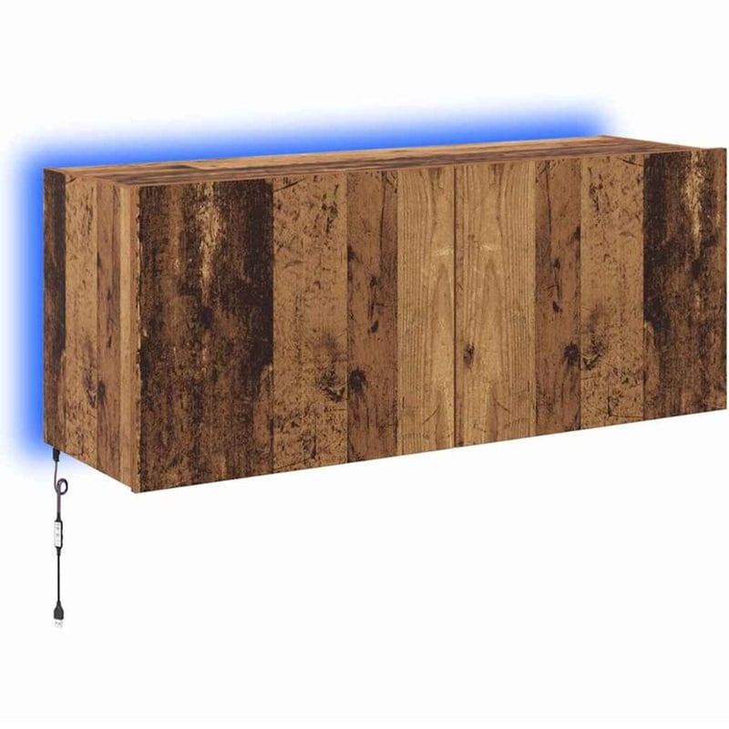 Έπιπλο Τηλεόρασης VidaXL Επιτοίχιο με LED 100 x 35 x 41 cm - Παλαιωμένο Ξύλο