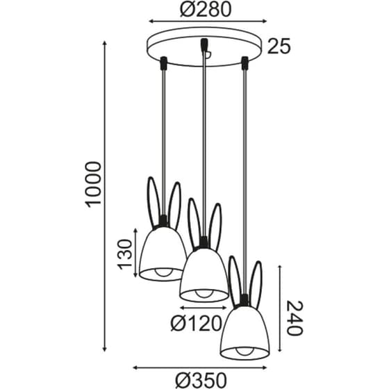 Παιδικό Φωτιστικό Οροφής Aca Bunny ZM73P35P - Ροζ image 2