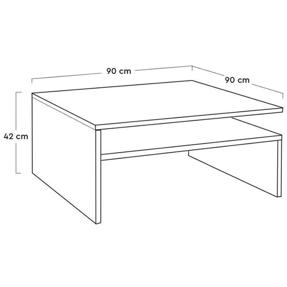 Τραπεζάκι Σαλονιού Spitishop από MDF 90x90x42cm - Καφέ image 4