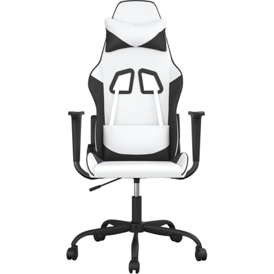 Καρέκλα Gaming VIDAXL 345409 με Ρυθμιζόμενα Μπράτσα από Τεχνητό Δέρμα - Λευκό / Μαύρο image 1