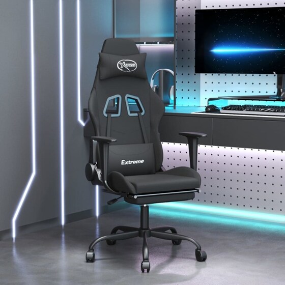 Καρέκλα Gaming VIDAXL 3143725 με Υποπόδιο - Μαύρη image 10