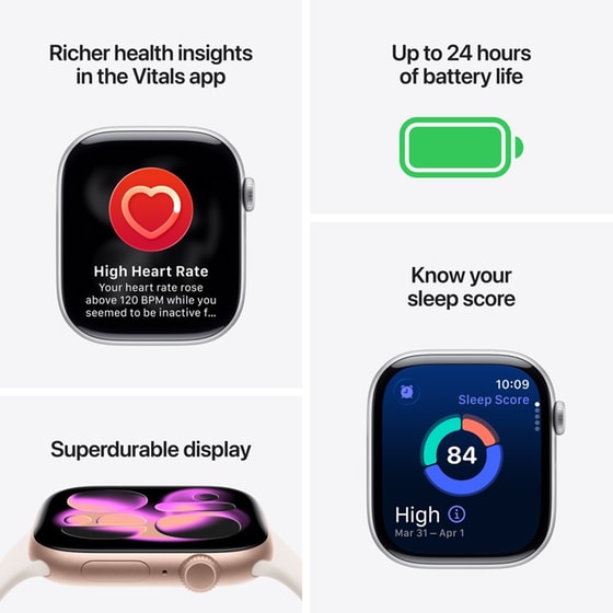 Apple Watch Series 11 GPS + Cellular 42mm Slate Titanium Case with Slate Milanese Loop image 2