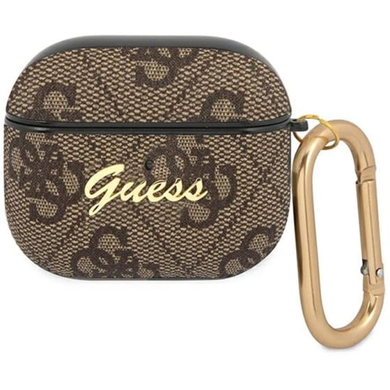 Θήκη Ακουστικών Guess Script Metal Logo για Apple AirPods 3rd Gen - Brown image 0