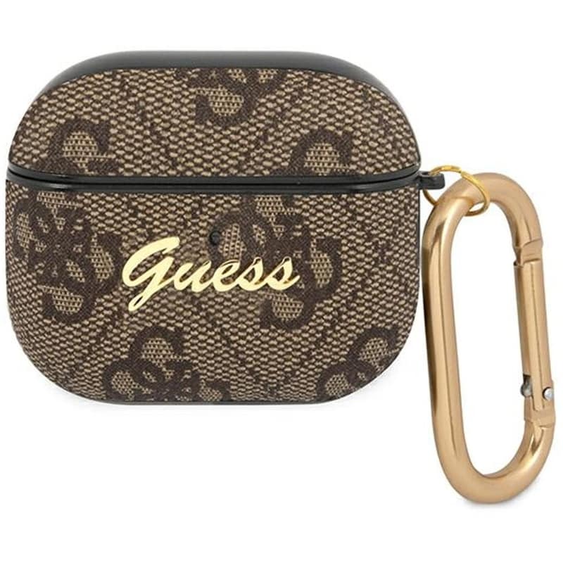 Θήκη Ακουστικών Guess Script Metal Logo για Apple AirPods 3rd Gen - Brown