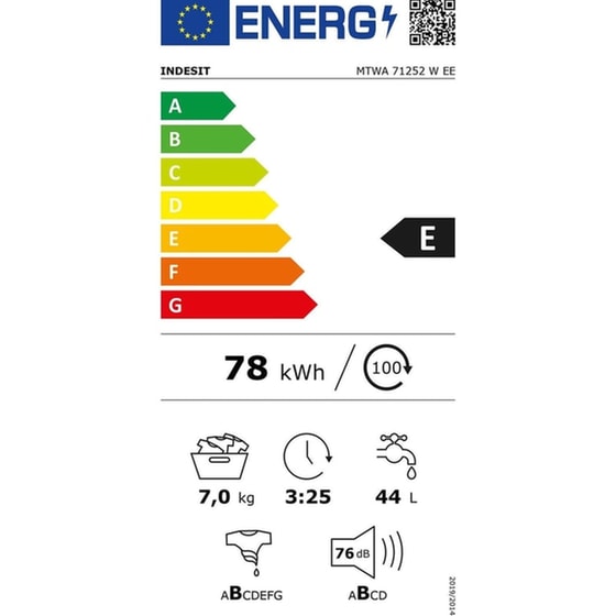 INDESIT MTWA 71252 W EE 7 kg 1.200 Στροφές Λευκό Πλυντήριο Ρούχων image 3