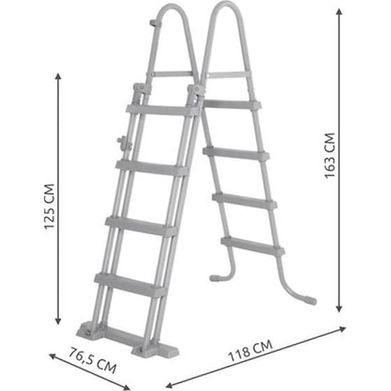 Σκάλα για Πισίνα με 4 Σκαλοπάτια 122cm Bestway 58331 - Γκρι image 1
