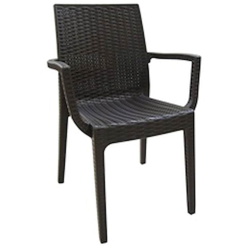 Πολυθρόνα Woodwell Πλαστική Rattan Look C9578 54x55x85 cm - Καφέ