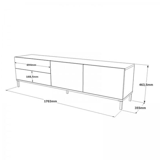 Έπιπλο Τηλεόρασης Motivo Μοριοσανίδα 170.3x35.5x46.4 cm - Kαφέ image 2