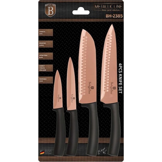 Σετ Μαχαίρια Berlinger Haus Metallic Line Rose Gold Collection από Ανοξείδωτο Ατσάλι 4 Τμχ image 1
