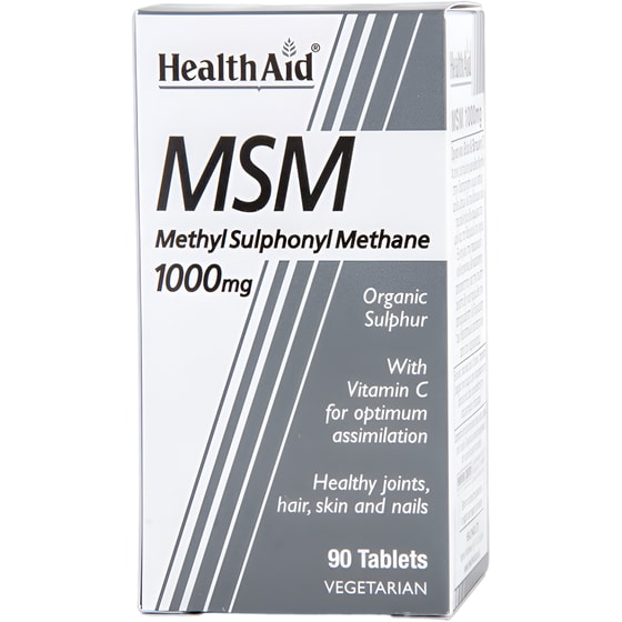 Ειδικό Συμπλήρωμα Διατροφής Health Aid MSM With Vitamin C 1000mg - 90 ταμπλέτες image 0