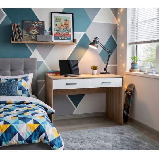 Γραφείο Οικιακό Kitwood από Μελαμίνη 100x60cm - Sonoma Δρυς/ Λευκό Matt image 1