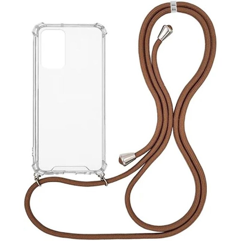Θήκη Xiaomi Redmi Note 10 Pro - Sonique Armor Με Κορδόνι Καφέ - Clear