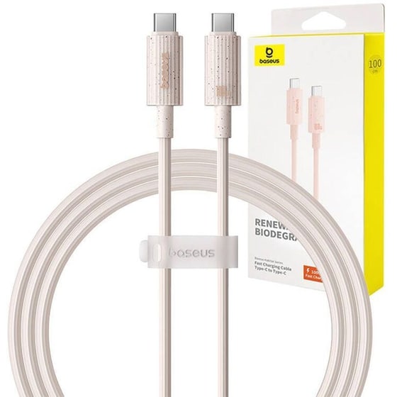 Baseus Καλώδιο Fast Charging USB-C to USB-C Habitat Series 1m 100W - Ροζ image 0