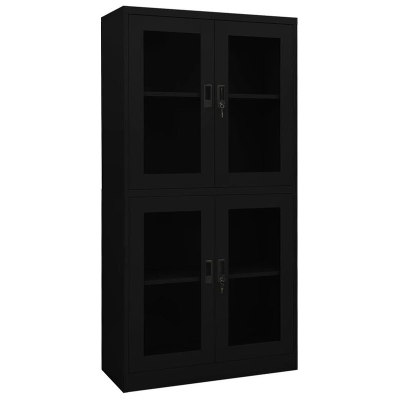 Ντουλάπα Γραφείου VidaXL από Ατσάλι 90x40x180 cm - Μαύρο
