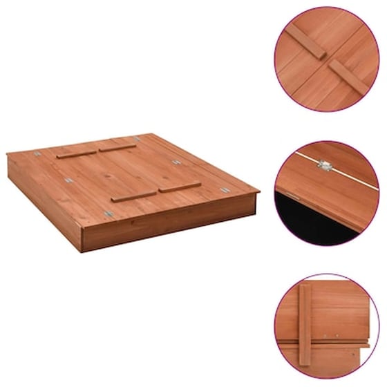 VidaXL Αμμοδόχος με Καθίσματα Τετράγωνη 95x90x15cm Ξύλινη - Καφέ image 2