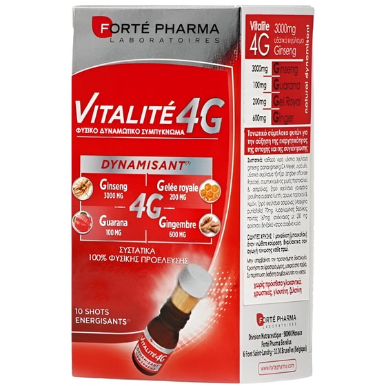 Συμπλήρωμα Διατροφής Forte Pharma Vitalite 4G Dynamisant 100ml - 10 αμπούλες image 0