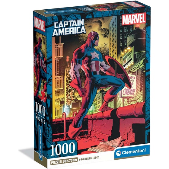 Παζλ Clementoni High Quality Collection Marvel Captain America - Compact Box (1000 Κομμάτια) image 0