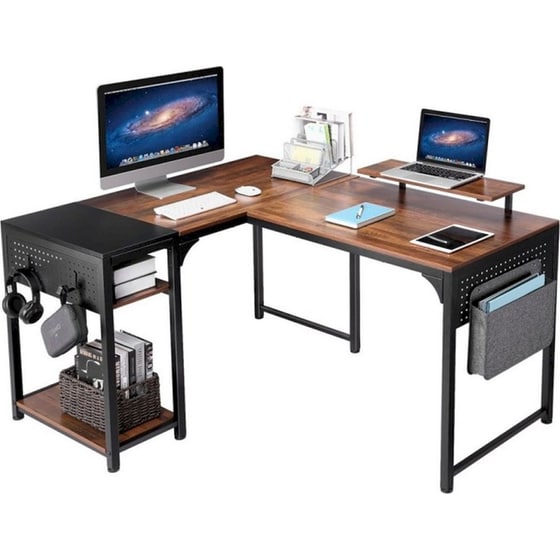 Γραφείο Γωνιακό Υπολογιστή Eureka Ergonomic ZX-L150B-RWB 150x120x76.2cm image 0