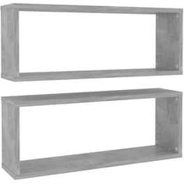 Ράφια Τοίχου VidaXL από Μοριοσανίδα 60x15x23 cm 2 Τμχ - Γκρι