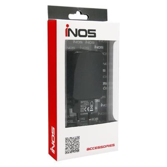 Φορτιστής Πρίζας Inos 2x Usb 2.4A 17W - Black image 0