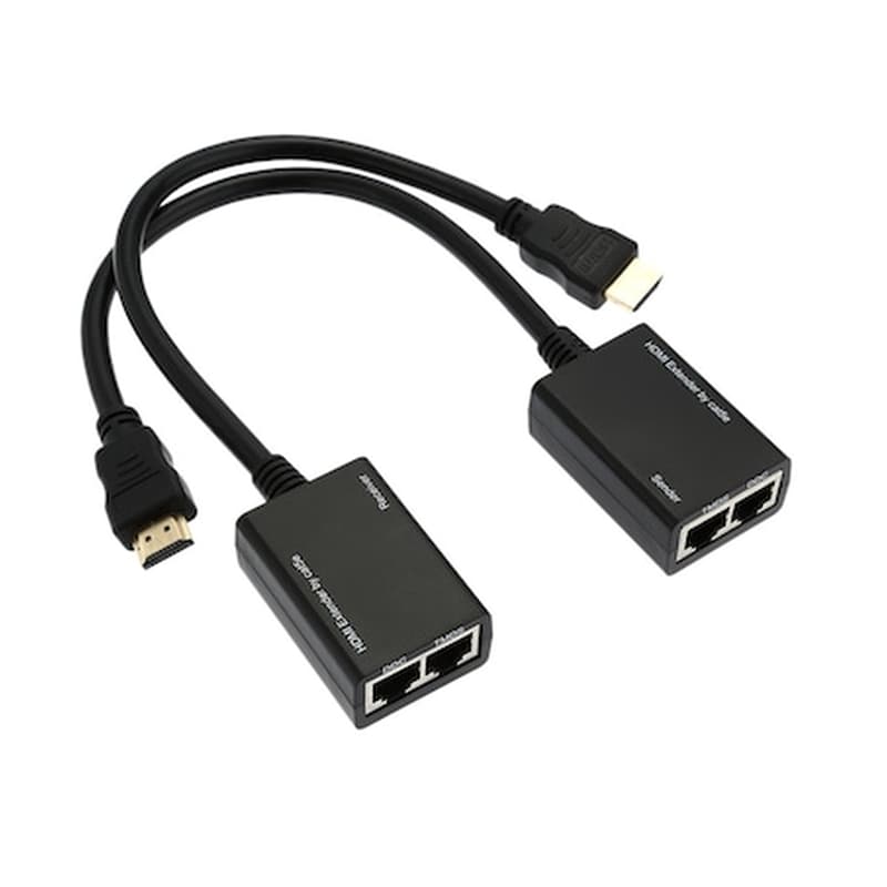 Powertech Hdmi 19pin Extender Σε 2x Utp Cat5e/6, Hd, Εώς 30m, Black
