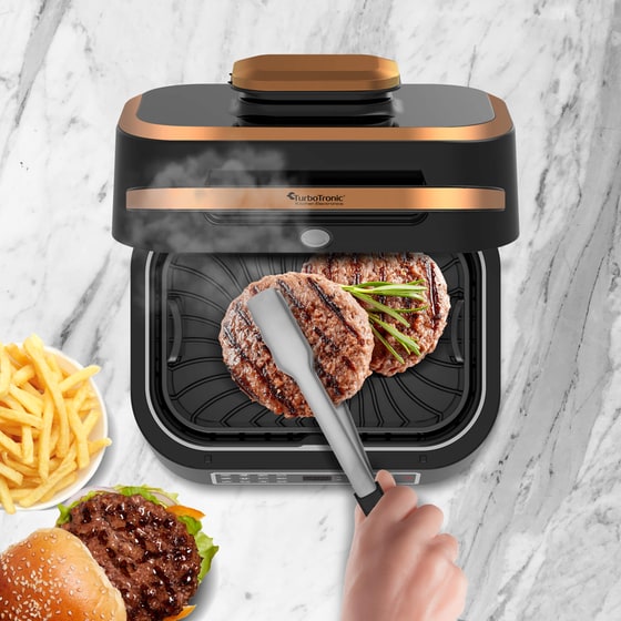 Ψηστιέρα Γκριλιέρα TURBOTRONIC TT-AG700 AIR FRYER GRILL 1800W Μαύρο-Χρυσό image 6