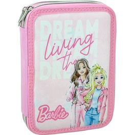 Κασετίνα Παραλληλόγραμμη Γεμάτη Barbie Paints Διπλή