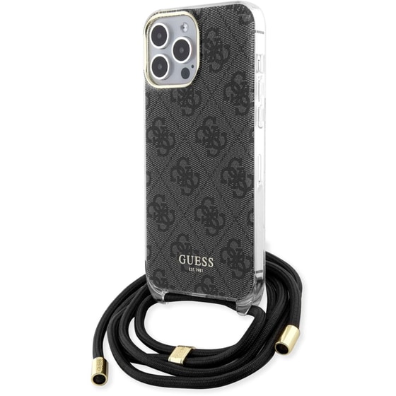 Θήκη Apple iPhone 15 Pro - Guess 4g Logo Collection Crossbody Hard Case με Script Metal Logo - Μαύρο image 5