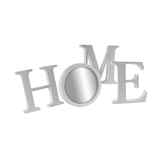Διακοσμητικό Τοίχου Με Καθρέπτη Home Bakaji Πλαστικό 85x24x4.5cm - Λευκό image 0