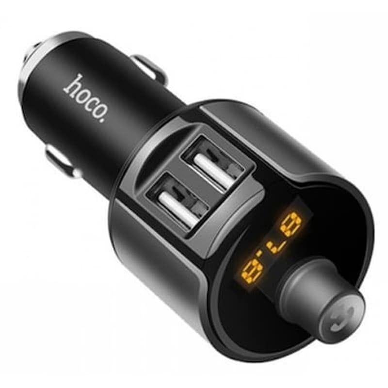 Bluetooth Fm Transmitter Hoco E19 Smart Με 2 Usb Θύρες Γκρι