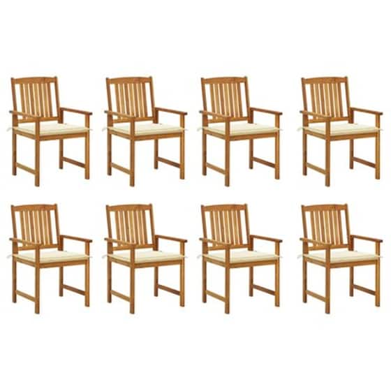 Vidaxl Καρέκλες Κήπου 8 Τεμαχίων Από Μασίφ Ξύλο Ακακίας Με Μαξιλάρια image 1