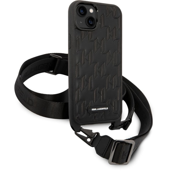 Θήκη Apple iPhone 14 Plus - Karl Lagerfeld Monogram Plaque Logo PU Leather Case - Black image 3