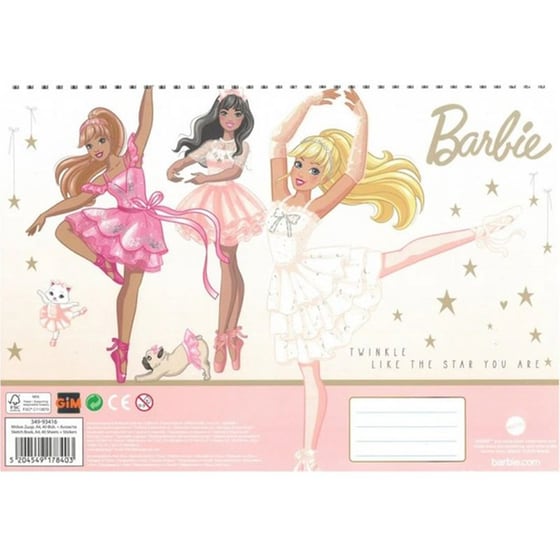 Μπλοκ Ζωγραφικής & Αυτοκόλλητα Gim 40Φ. Barbie image 0