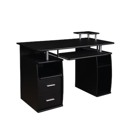 Γραφείο με Συρτάρια 24Mall από Μελαμίνη 120x55cm - Wenge/Μαύρο image 0