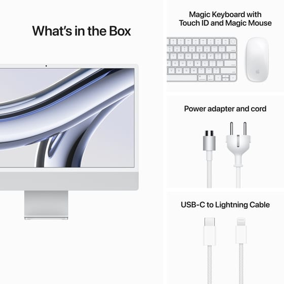 Apple iMac 24" 4.5K Retina Display (Apple M3 8C/8GB/256GB SSD/10C GPU) - Silver image 8