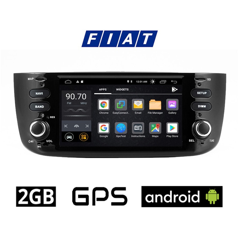 Fiat Punto Evo Android Οθόνη Αυτοκίνητου 2gb Με Gps Wi-fi Dsp