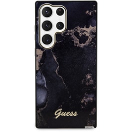 Θήκη Samsung Galaxy S23 Ultra S918 - Guess 4g Logo Collection Hardcase Golden Marble Collection - Μαύρο