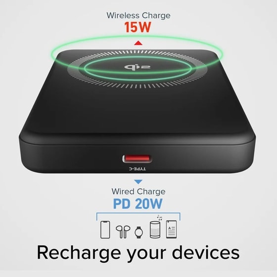 Powerbank SBS Magnetic 5.000mAh Slim - Black image 3