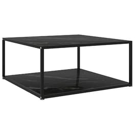 Τραπεζάκι Σαλονιού Vidaxl από Ψημένο Γυαλί 80x80x35cm - Μαύρο