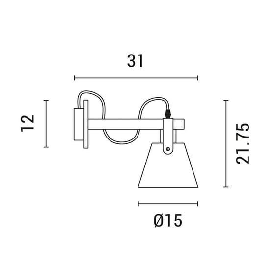 Απλίκα Τοίχου Eurolamp 144-28000 Μεταλλική 31x15x21.7 cm - Μαύρη/Καφέ image 2
