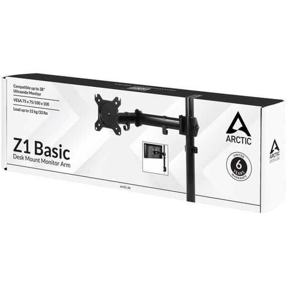 Βάση στήριξης οθόνης με βραχίονα Arctic Z1 Basic έως 38" - Μαύρο image 7