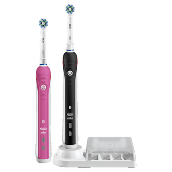 Σέτ Ηλεκτρικές Οδοντόβουρτσες ORAL-B SMART 4 4900 DUO PACK με Χρονομετρητή και Αισθητήρα Πίεσης Black And Pink image 0