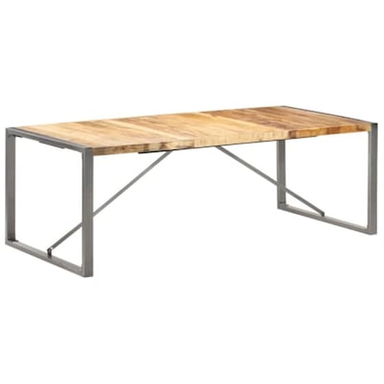 Vidaxl Τραπεζαρία 220 X 100 X 75 Εκ. Από Μασίφ Ακατέργαστο Ξύλο Μάνγκο image 1