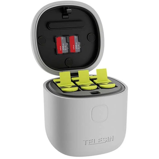 Φορτιστής 3 Υποδοχών + 2 Μπαταρίες Telesin Gp-btr-905-gy-b για Gopro Hero 9/10 - Γκρι image 2