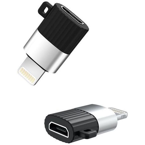 Αντάπτορας XO NB149-B Lightning Male σε micro-USB Female - Ασημί/Μαύρο image 0