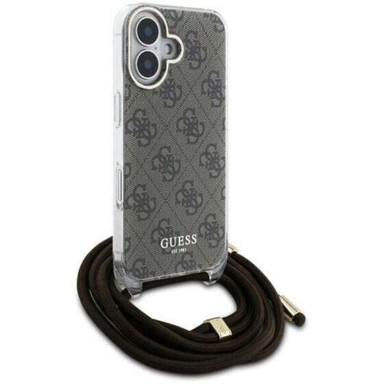 Θήκη Apple iPhone 16 Guess Crossbody Cord 4G  - Καφέ image 3
