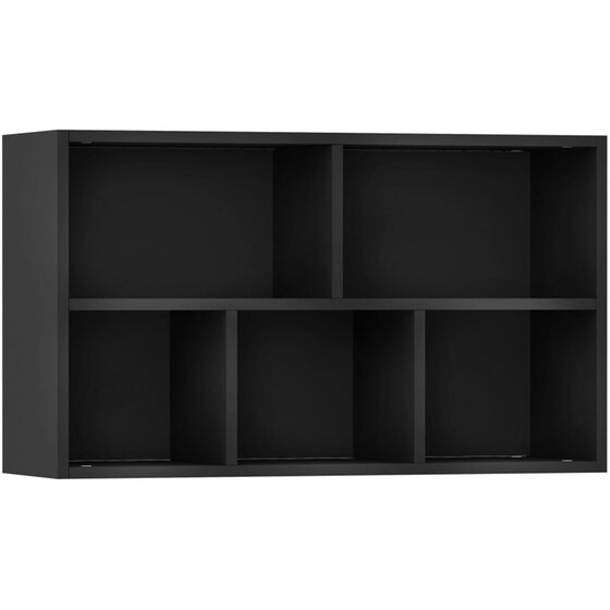 Βιβλιοθήκη VidaXL από Μοριοσανίδα 50x25x80 cm - Μαύρο image 4